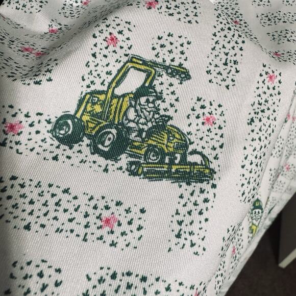 Waggle Polo Golf Shirt Mens L Green Gnomes Lawnmower Performance Stretch - Picture 5 of 7